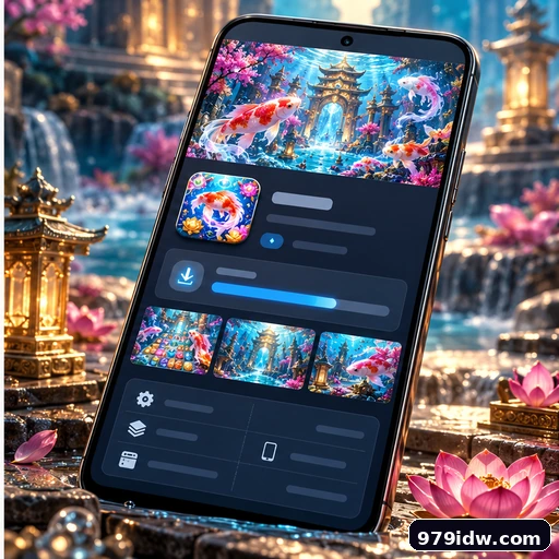 Pratinjau antarmuka panduan APK Koi & Kristal